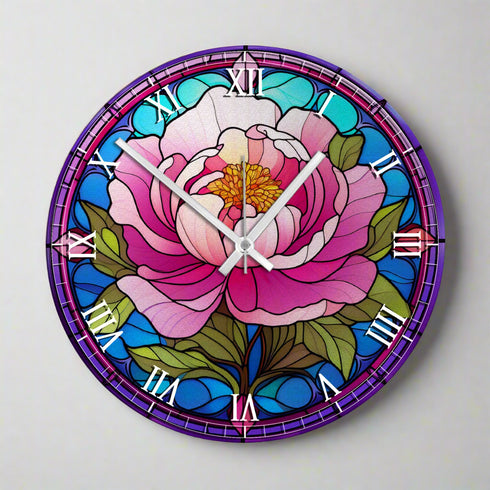 Peony Suncatcher Effect Clock